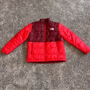 The North Face Youth XL Red Reversible Chimbo Puffer Coat Sherpa Jacket